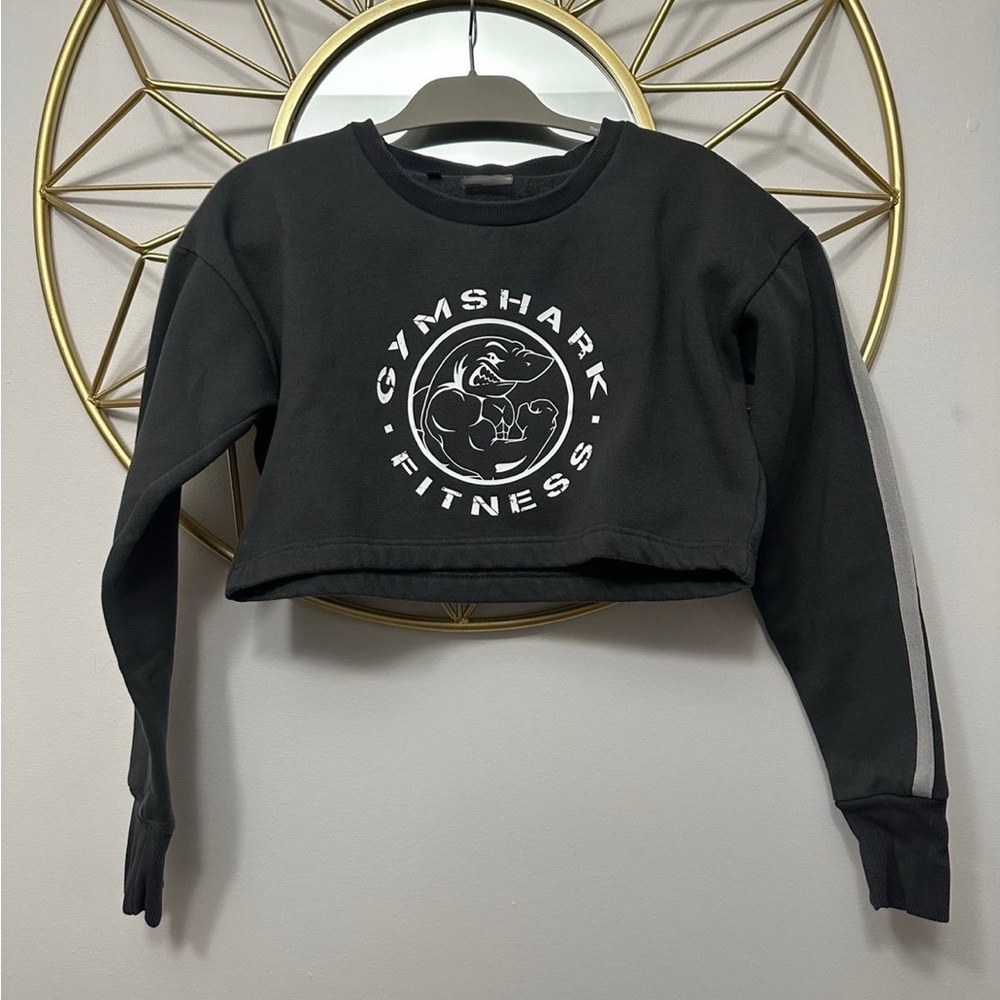 Gymshark Black Boxy Crop Sweatshirt